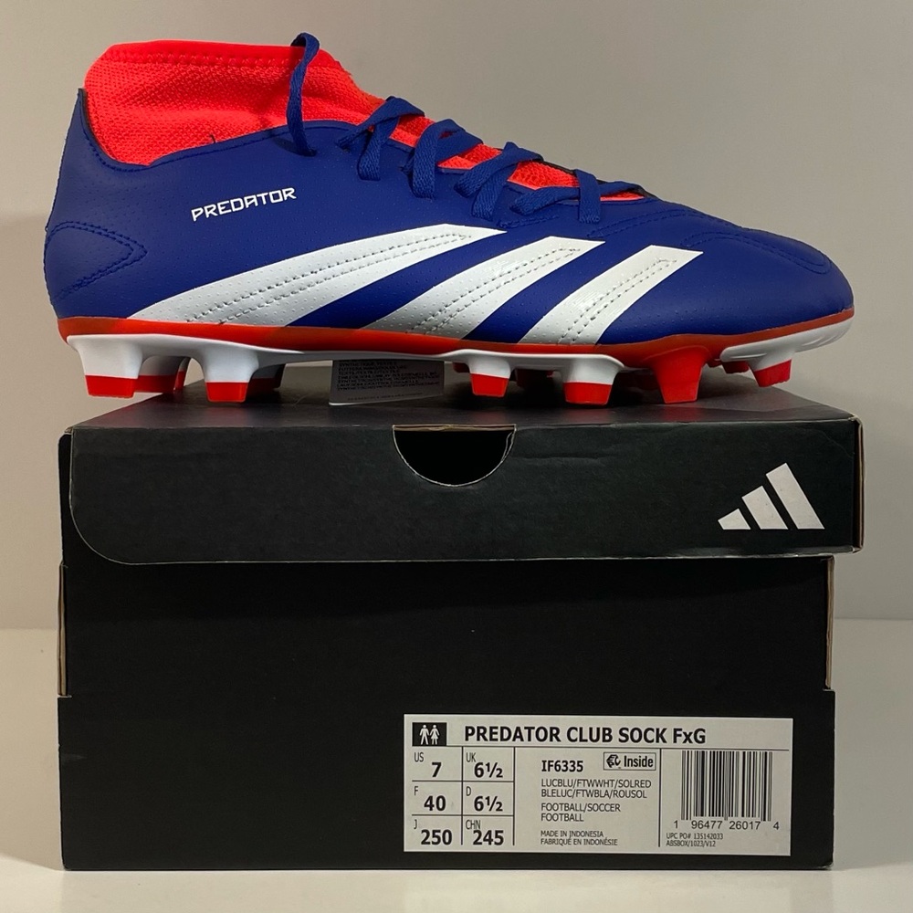 ⚽ [BRAND NEW] ADIDAS PREDATOR CLUB SOCK FG ADVANCEMENT PACK MENS CLEATS SIZE 7 ⚽
